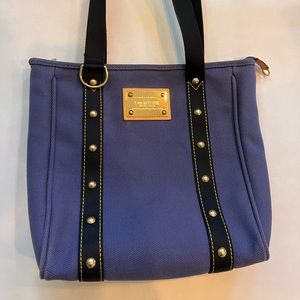 Louis Vuitton Indigo Canvas Antigua Cabas MM Bag canvas.